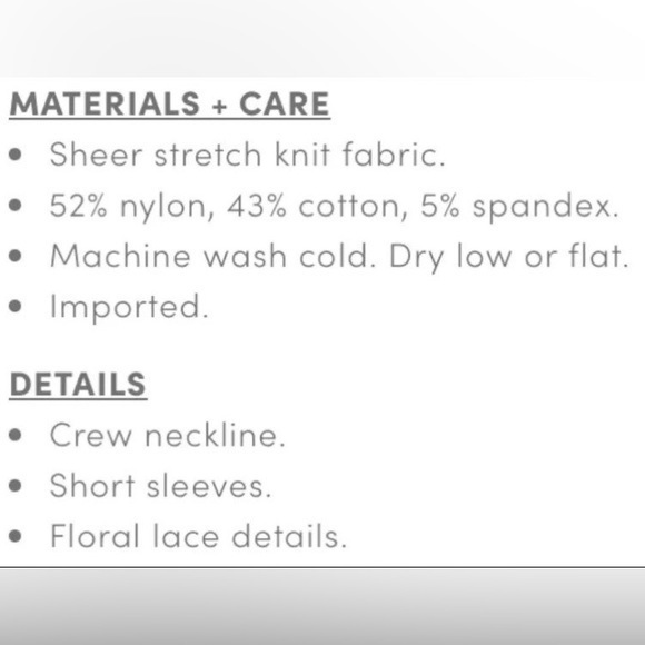 TORRID Deep Black Sheer Stretch‎ Lace Crew Neck Tee NWT - Picture 7 of 8